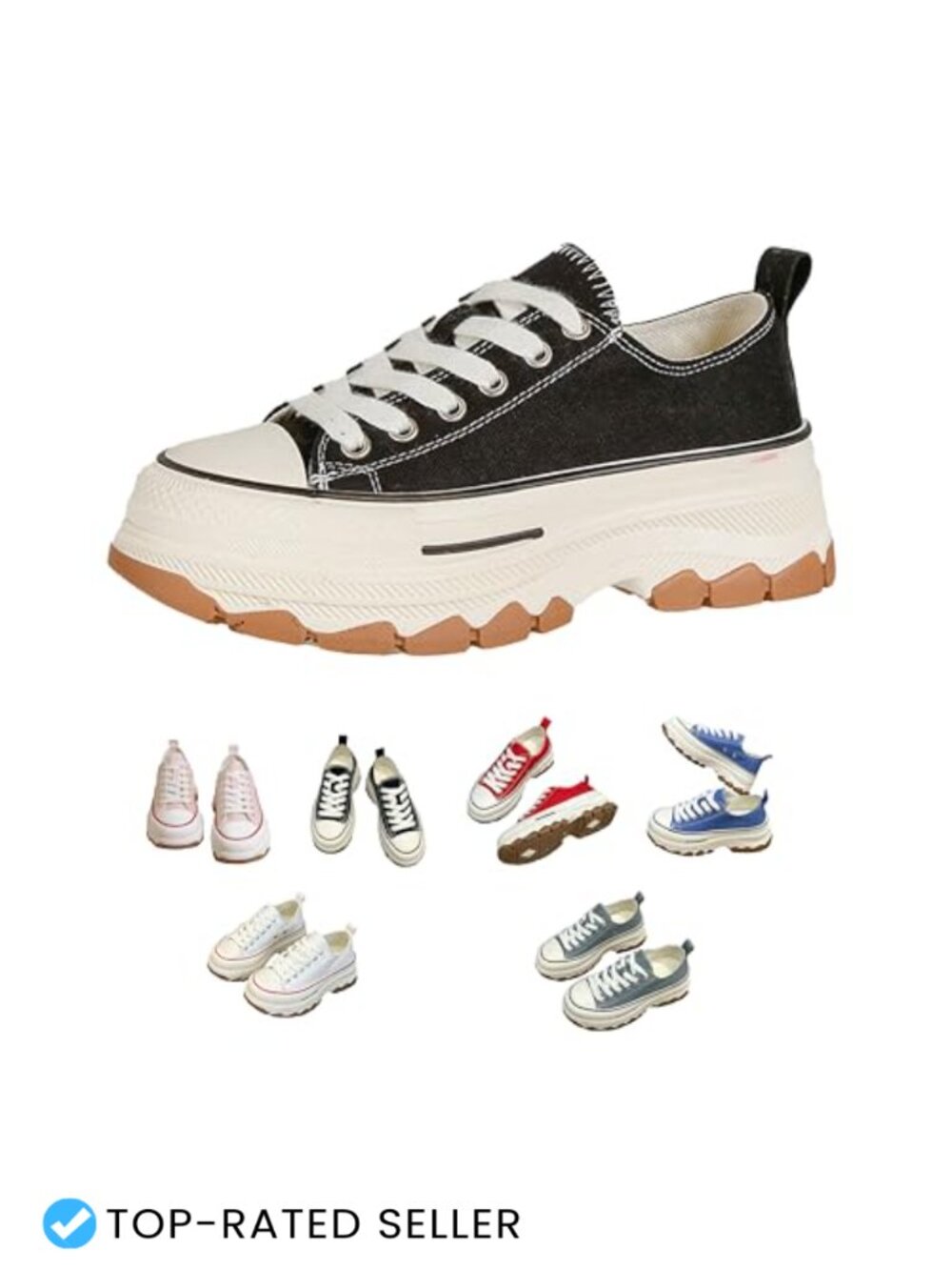 Women's Y2K Canvas Chunky Platform Anti-Slip Lace-Up Fashion Sneakers